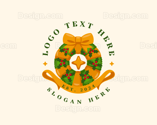 Christmas Festive Wreath Logo