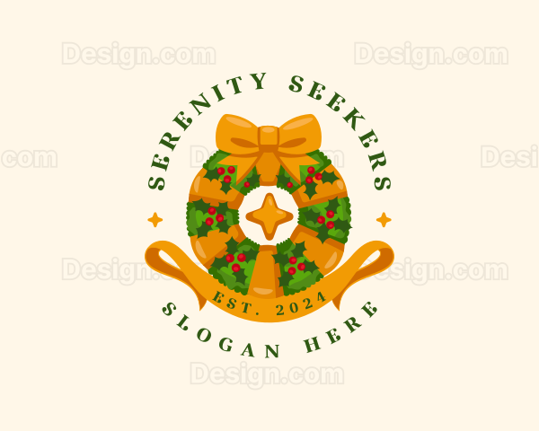 Christmas Festive Wreath Logo