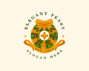Christmas Festive Wreath logo design