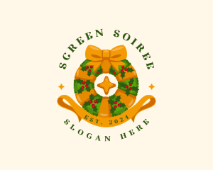 Christmas Festive Wreath logo design