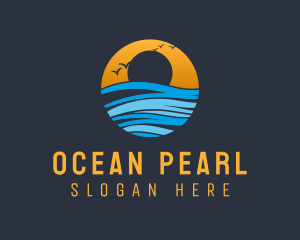 Sunset Ocean Holiday logo design