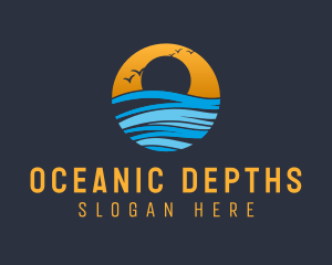 Sunset Ocean Holiday logo design