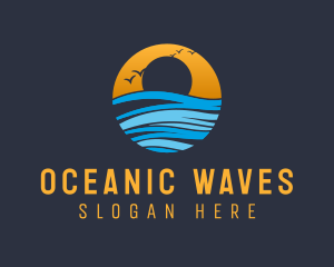 Sunset Ocean Holiday logo design