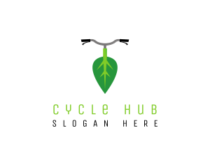 Organic Leaf Bike logo design