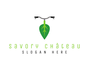 Organic Leaf Bike logo design