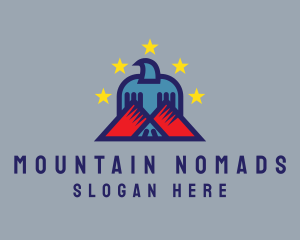 Patriotic Mountain Bird logo design