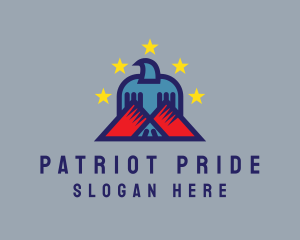 Patriotic Mountain Bird logo design