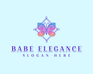 Elegant Feminine Butterfly  logo design