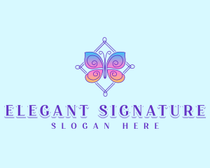 Elegant Feminine Butterfly  logo design