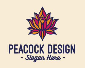 Colorful Lotus Peacock logo