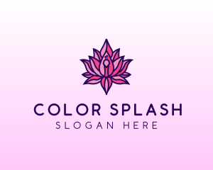 Colorful Lotus Peacock logo design