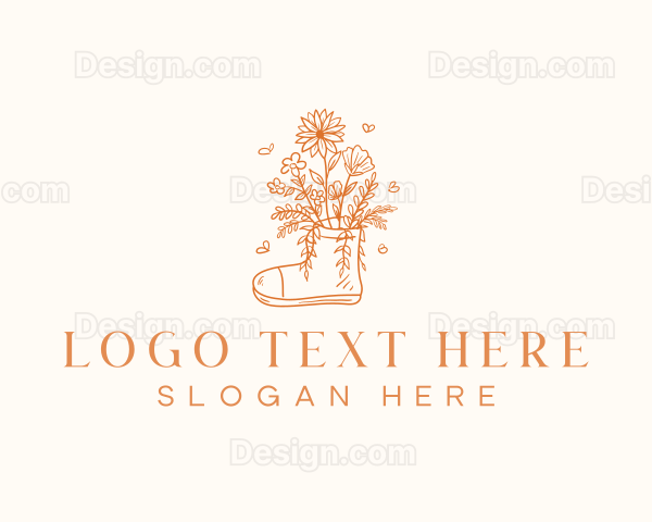 Landscaping Boot Flower Logo