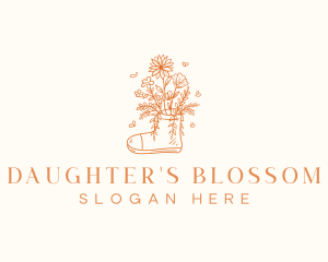 Landscaping Boot Flower logo design