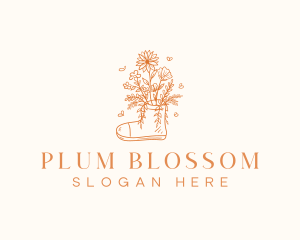 Landscaping Boot Flower logo design