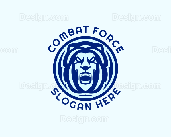 Angry Lion Badge Logo