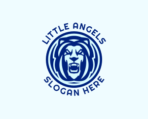 Angry Lion Badge logo design