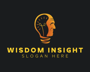 Wisdom Bulb Man logo design