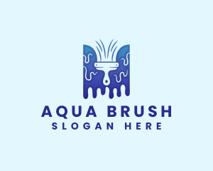 Paint Brush Drip logo design