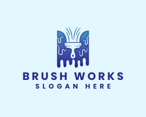 Paint Brush Drip logo design