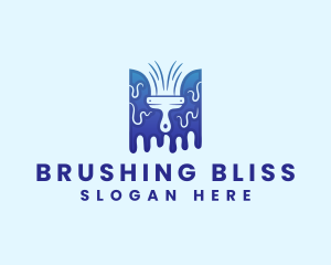 Paint Brush Drip logo design