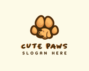 Pet Dog Paw logo design