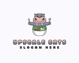 Hippo Dining Salad logo design