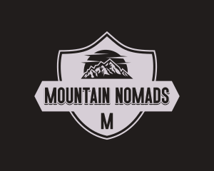 Mountain Sun Shield logo design