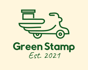 Green Delivery Scooter  logo design