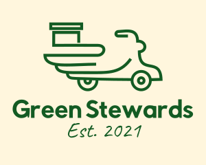 Green Delivery Scooter  logo design