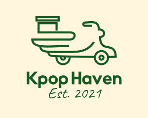 Green Delivery Scooter  logo design