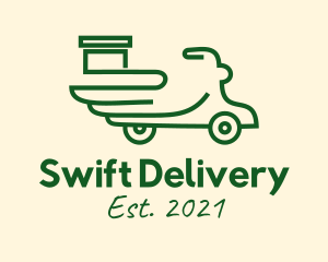 Green Delivery Scooter  logo design