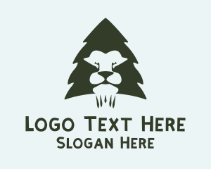 Lion - Lion Pine Tree logo design
