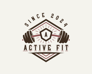 Barbell Gym Fitness logo design