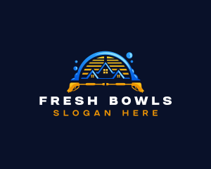 Pressure Wash Roof Cleaning logo design