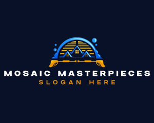 Pressure Wash Roof Cleaning logo design