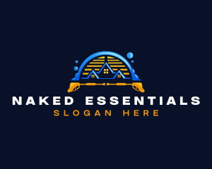 Pressure Wash Roof Cleaning logo design