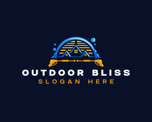 Pressure Wash Roof Cleaning logo design