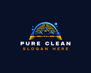 Pressure Wash Roof Cleaning logo design