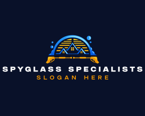 Pressure Wash Roof Cleaning logo design