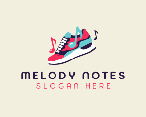 Musical Note Sneaker logo design