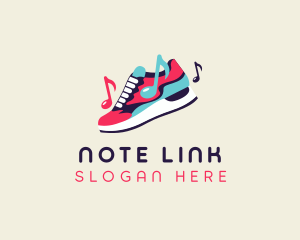 Musical Note Sneaker logo design