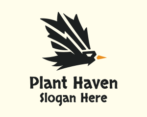 Flying Raven Bird Logo