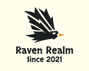 Flying Raven Bird logo