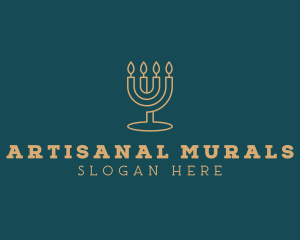 Hanukkah Candle Decor logo design