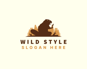 Wild Beaver Rodent logo design