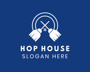 Cleaner Broom House  logo design