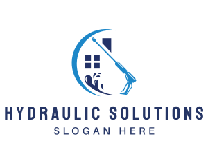 Pressure Washer House Cleaning logo design