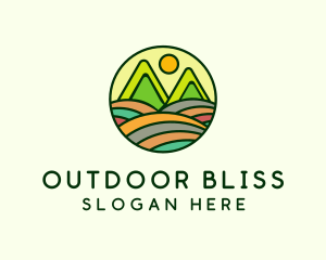 Nature Mountain Hills Badge logo design