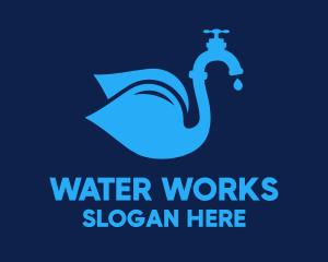 Water Tap Swan logo design