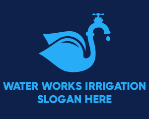 Water Tap Swan logo design